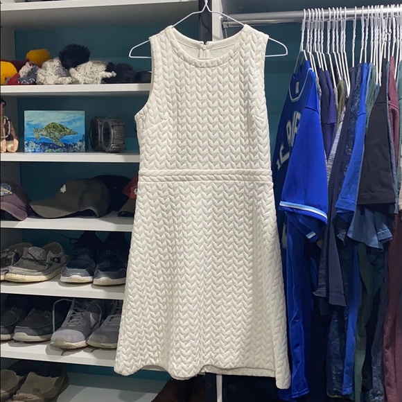 LOFT Dresses & Skirts - Ann Taylor Loft Knit Print White Dress